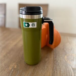 Starbucks Olive Green Tumbler with Black Handle